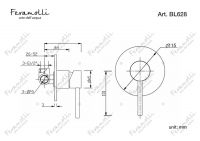 Смеситель однорычажный скрытого монтажа Feramolli BL628, черный схема 2