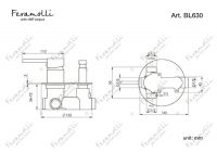 Смеситель однорычажный скрытого монтажа ванна/душ Feramolli BL630, черный схема 2