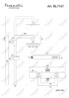 Черная душевая система с термостатом Feramolli BL7157-10, черный схема 2