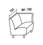 Угловой диван "Грасиан" (ш2320*г1250*в750мм)