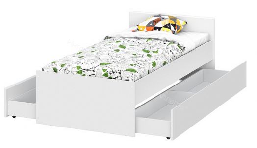 Кровать одинарная 900 Токио Белый текстурный