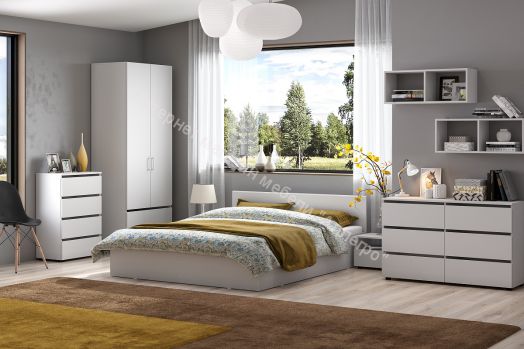 Книжная полка Токио Белый текстурный