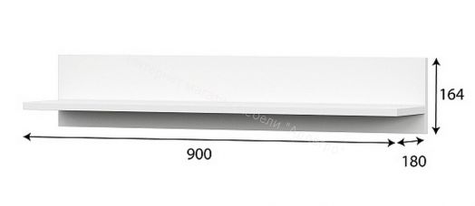 Полка навесная Токио Белый текстурный