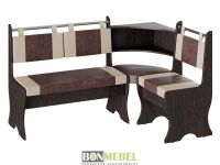 Скамья угловая ДЕЛЬТА 1500/1100 / венге/ коричнево-беж /