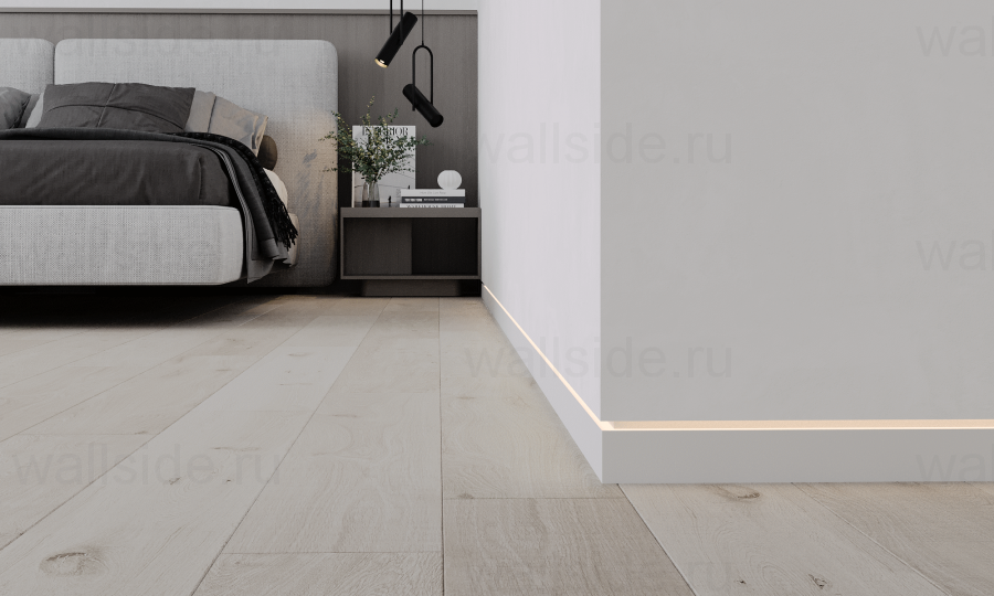 Скрытый плинтус Ликорн С-02.2.1 со вставкой 70 мм