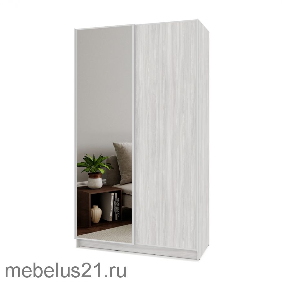 Шкаф купе с зеркалом Браун 130