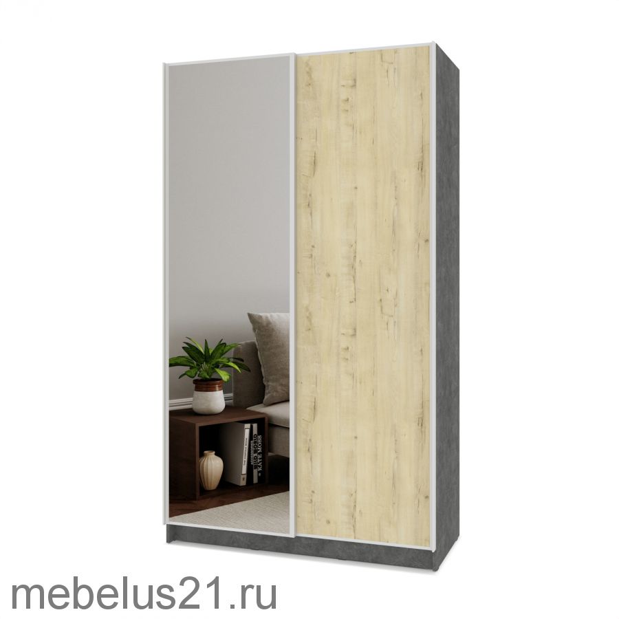 Шкаф купе с зеркалом Браун 130