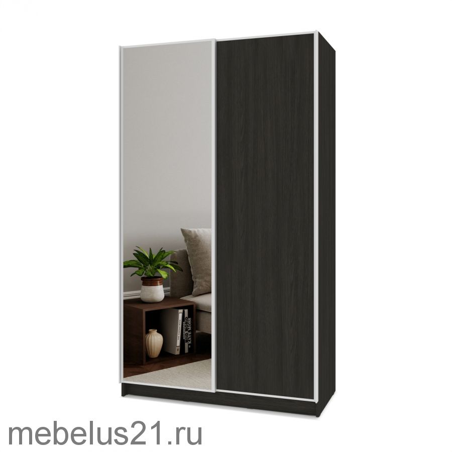 Шкаф купе с зеркалом Браун 140