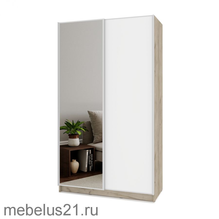 Шкаф купе с зеркалом Браун 150