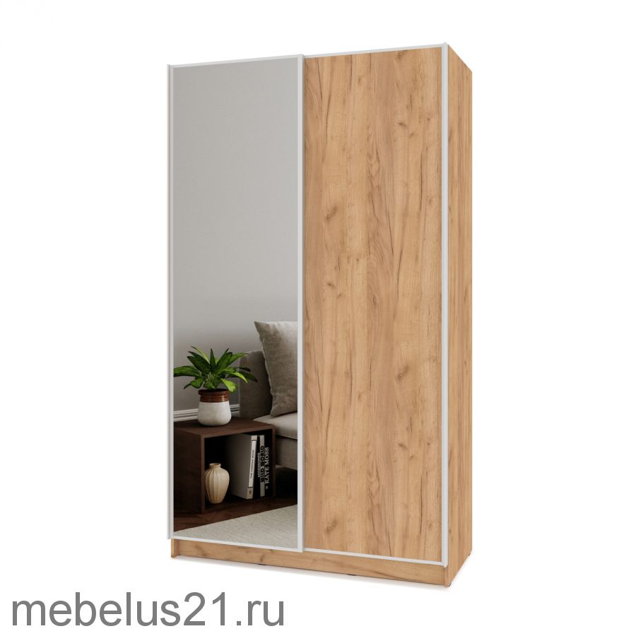 Шкаф купе с зеркалом Браун 150
