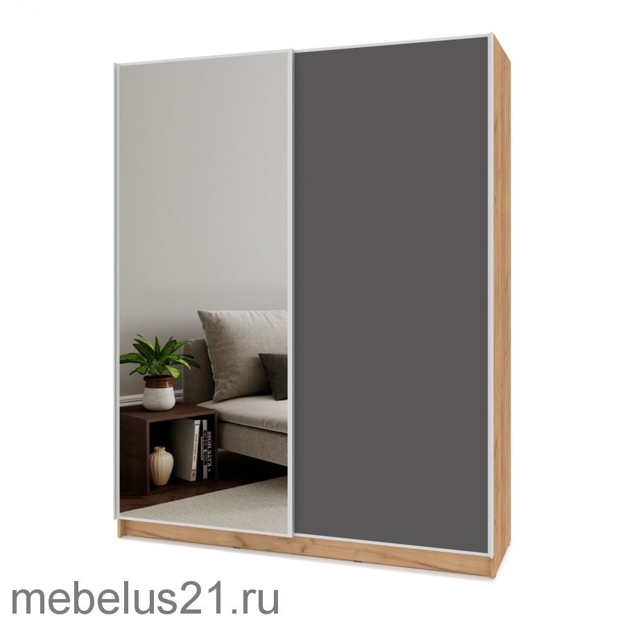Шкаф купе с зеркалом Браун 160