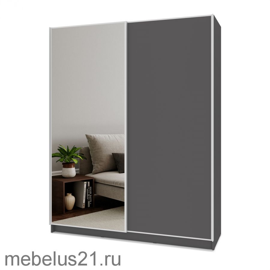 Шкаф купе с зеркалом Браун 160