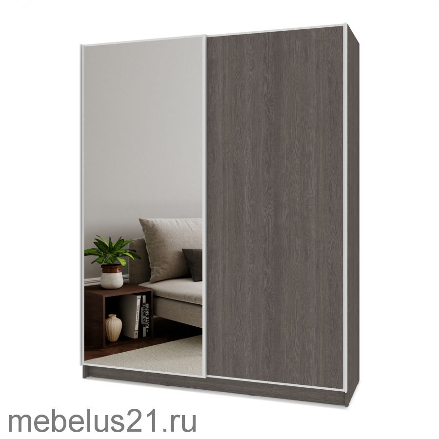 Шкаф купе с зеркалом Браун 160