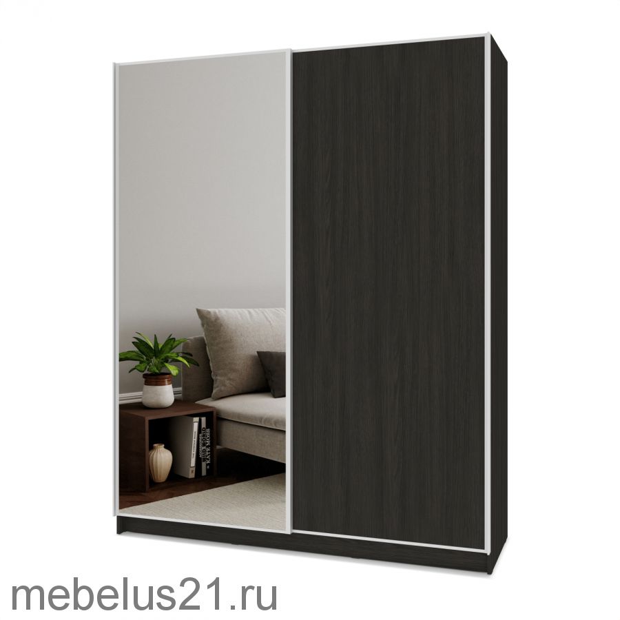 Шкаф купе с зеркалом Браун 170