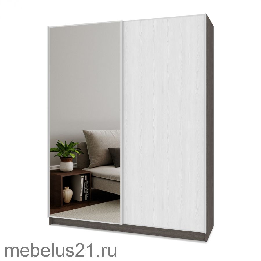 Шкаф купе с зеркалом Браун 170
