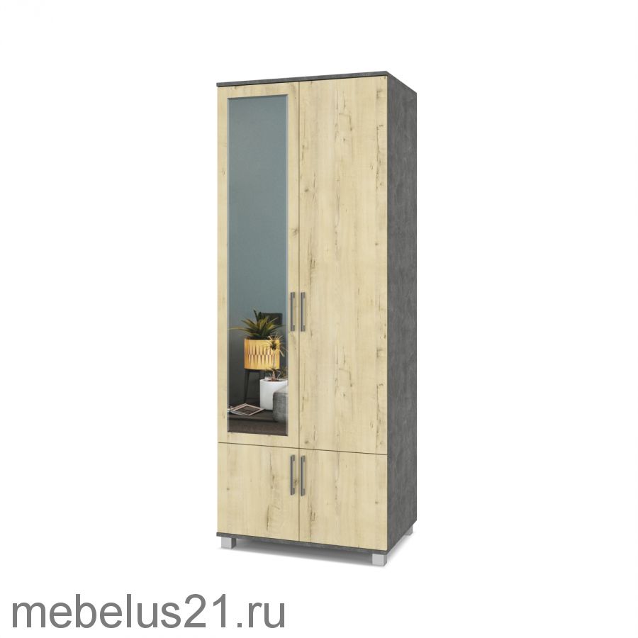 Шкаф 2-х створчатый с зеркалом  Ева Е-22