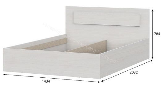 Кровать двойная универсальная 1400 МСП 1 с настилом Лайт Ясень Анкор светлый