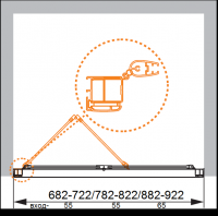 Складная дверь для душа CEZARES ANIMA-W-BS-80-P-Cr схема 3