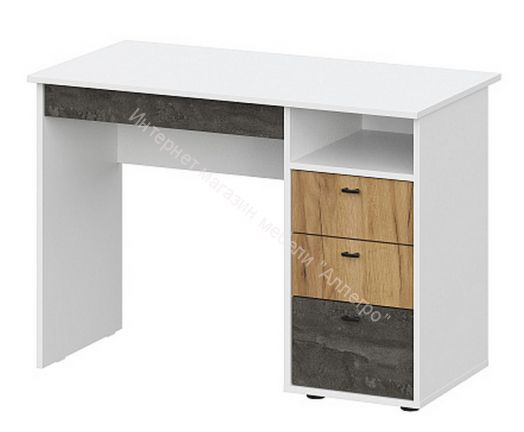 Надстройка на письменный стол Анри Белый Текстурный