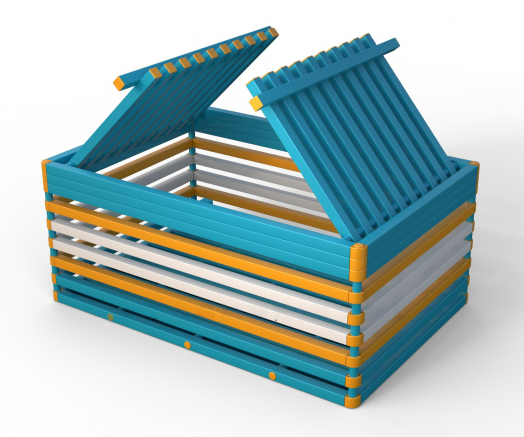 Корзина для инвентаря пластиковая в бассейн 1800х1200х800 мм