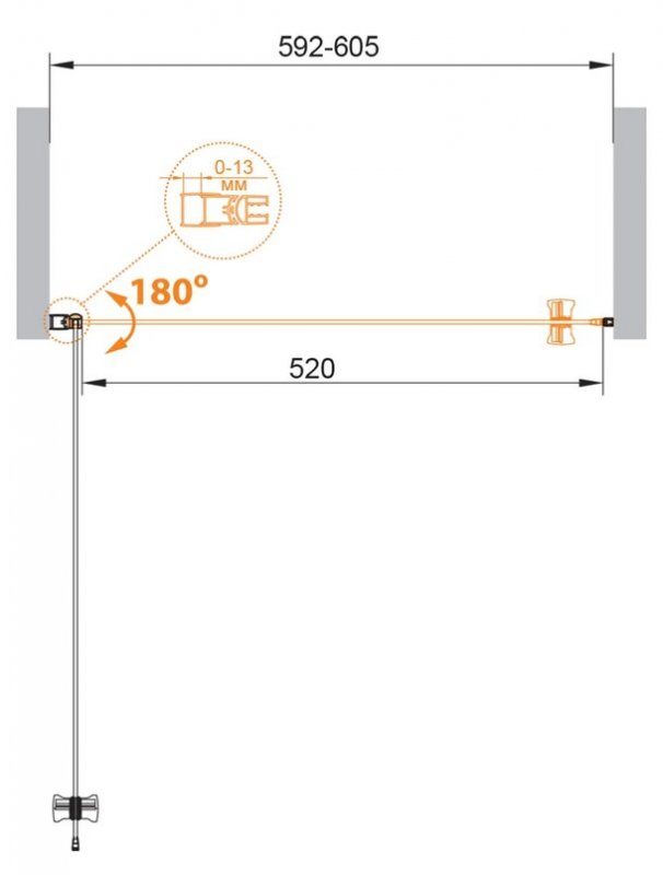 Душевая дверь 60 см CEZARES ECO-O-B-1-60-C схема 13