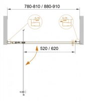 Душевая дверь для проема 90 см CEZARES ECO-O-BA-1-90-C-Cr схема 4