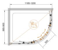 Душевой уголок CEZARES ECO-O-RH-2-120/90 схема 10