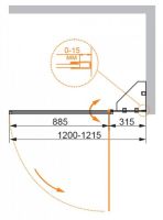 Шторка на ванну CEZARES ECO-O-V-12-120/140-P-Cr-R схема 2