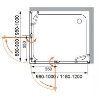 Душевой уголок CEZARES 120x100 ELENA-W-AH-2-120/100-P-Cr схема 6