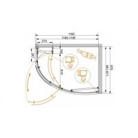 Душевой уголок CEZARES 120x90 ELENA-W-RH-1-120/90-C-Cr схема 7