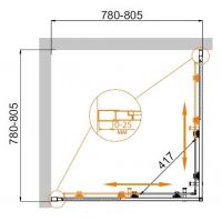 Душевой уголок CEZARES MOLVENO-A-2-80-C-Cr-IV схема 4