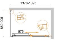 Душевой уголок CEZARES MOLVENO-AH-11-140/90-C-Cr-IV схема 3