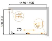 Душевой уголок CEZARES MOLVENO-AH-11-150/90-C-Cr-IV схема 3