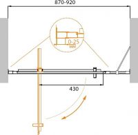 Душевая дверь в нишу CEZARES MOLVENO-BA-11-70+20-C-Cr-IV схема 2