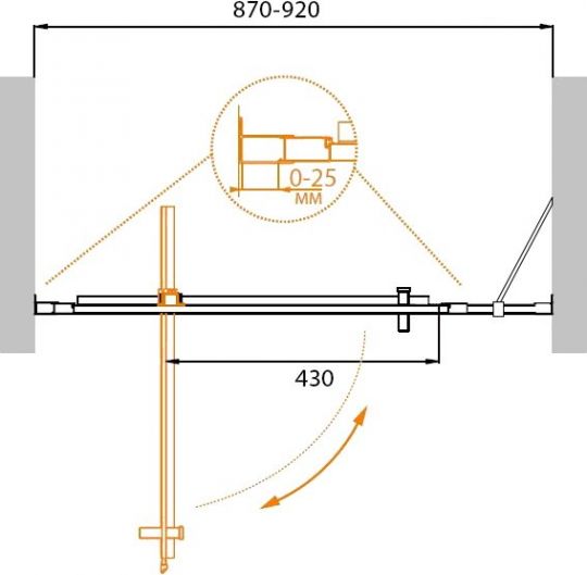 Душевая дверь в нишу CEZARES MOLVENO-BA-11-70+20-C-Cr-IV ФОТО