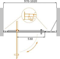 Душевая дверь в нишу CEZARES MOLVENO-BA-11-80+20-C-Cr-IV схема 2