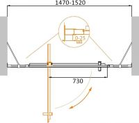 Распашная душевая дверь в нишу CEZARES MOLVENO-BA-12-100+50-C-Cr-IV схема 2