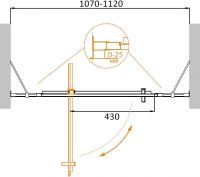 Распашная душевая дверь в нишу CEZARES MOLVENO-BA-12-70+40-C-Cr-IV схема 2