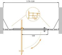 Распашная душевая дверь в нишу CEZARES MOLVENO-BA-12-80+40-C-Cr-IV схема 2