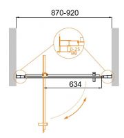 Душевая дверь в нишу CEZARES MOLVENO-BA-1-90-C-Cr-IV схема 3