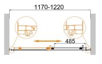 Душевая дверь в нишу CEZARES MOLVENO-BF-1-120-C-Cr-IV схема 3