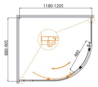 Душевой уголок CEZARES MOLVENO-RH-1-120/90-P-Cr 120x90 см схема 2