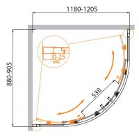 Душевой уголок CEZARES MOLVENO-RH-2-120/90-P-Cr схема 5