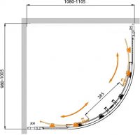 Душевой уголок CEZARES MOLVENO-RH-22-110/100-P-Cr схема 5