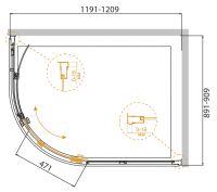 Душевой уголок CEZARES PRATICO-RH-1-120/90-C-Cr схема 8