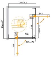 Душевой уголок CEZARES SLIDER-A-2-70/80-C-Cr схема 6