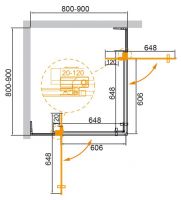 Душевой уголок CEZARES SLIDER-A-2-80/90-GRIGIO схема 22