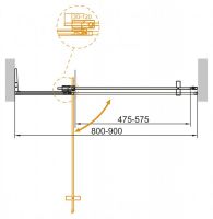 Душевая дверь для проема CEZARES SLIDER-B-1-80/90-BR схема 22