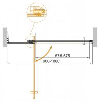 Душевая дверь для проема CEZARES SLIDER-B-1-90/100-BR схема 11