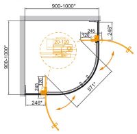 Душевой уголок CEZARES SLIDER-R-2-90/100-C схема 14